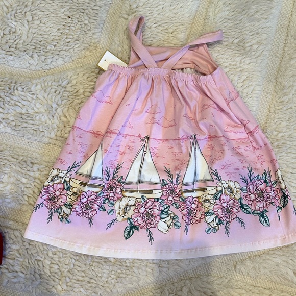 Pink girls sailboat dress with rhinestones size 2 with tags still on - Picture 1 of 2